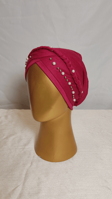 Braided Pearl Cap - Pink